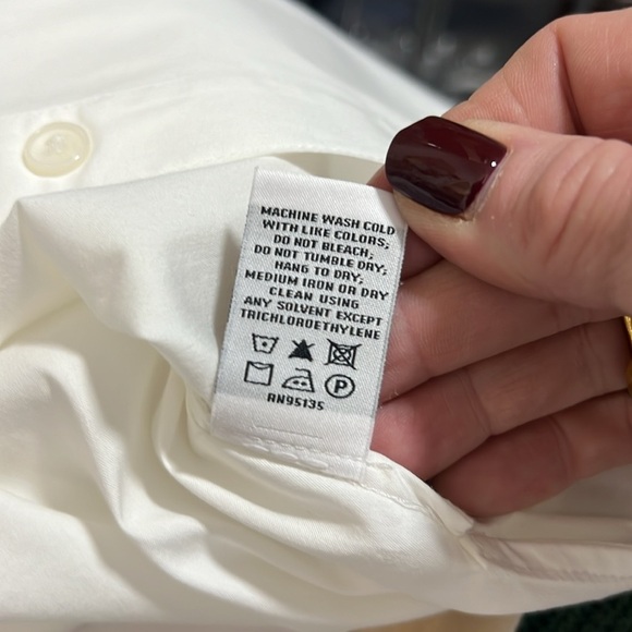 Lafayette 148 White Long Sleeve Button Down Button Accent Along Sleeve Size XS - Picture 13 of 13